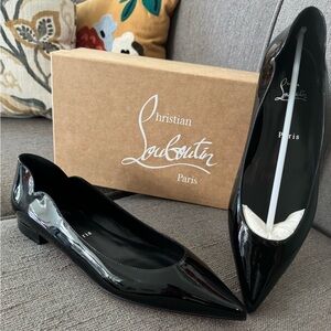 Christian Louboutin Black Patent Flats